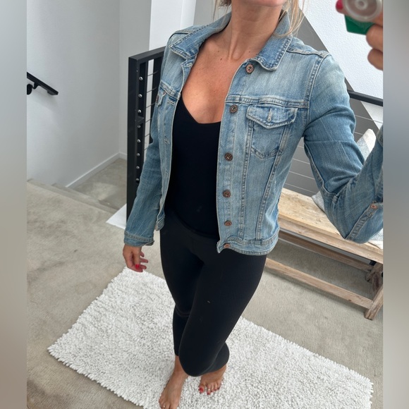 H&M denim blue Jean button up jacket fall winter casual country western party 6 - Picture 3 of 12